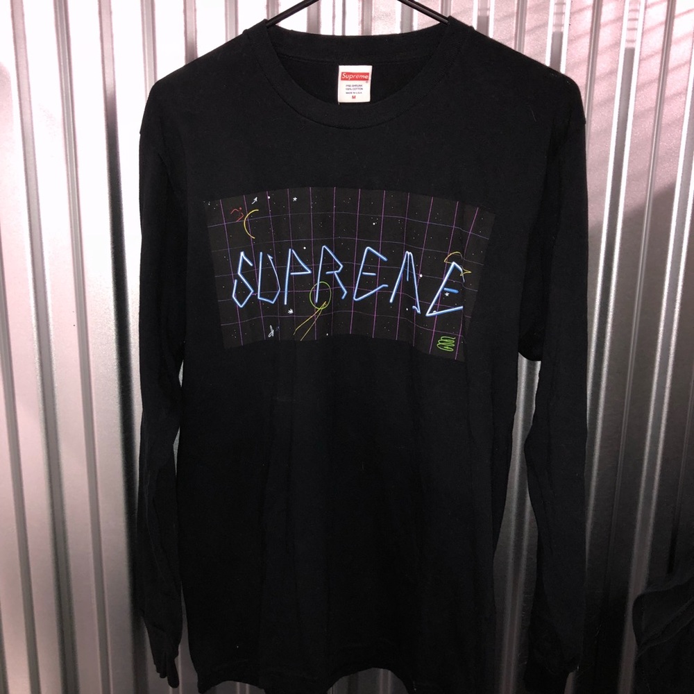 Supreme X Blade Grid L/S T-shirt black 2016